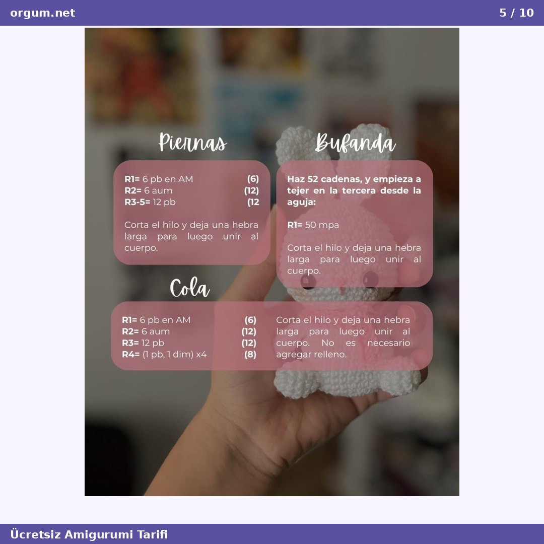 Minik Ayıcık Amigurumi - Hướng dẫn móc thỏ bông trắng dễ thương