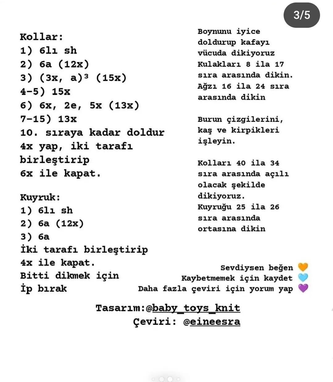 Mişka Tema Amigurumi Geyiği - Tam Tarif ve Şema