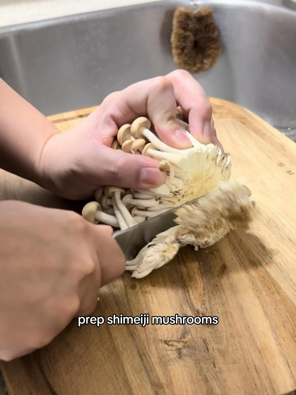 Miso Butter Salmon with Shimeiji Mushrooms and Green Onions