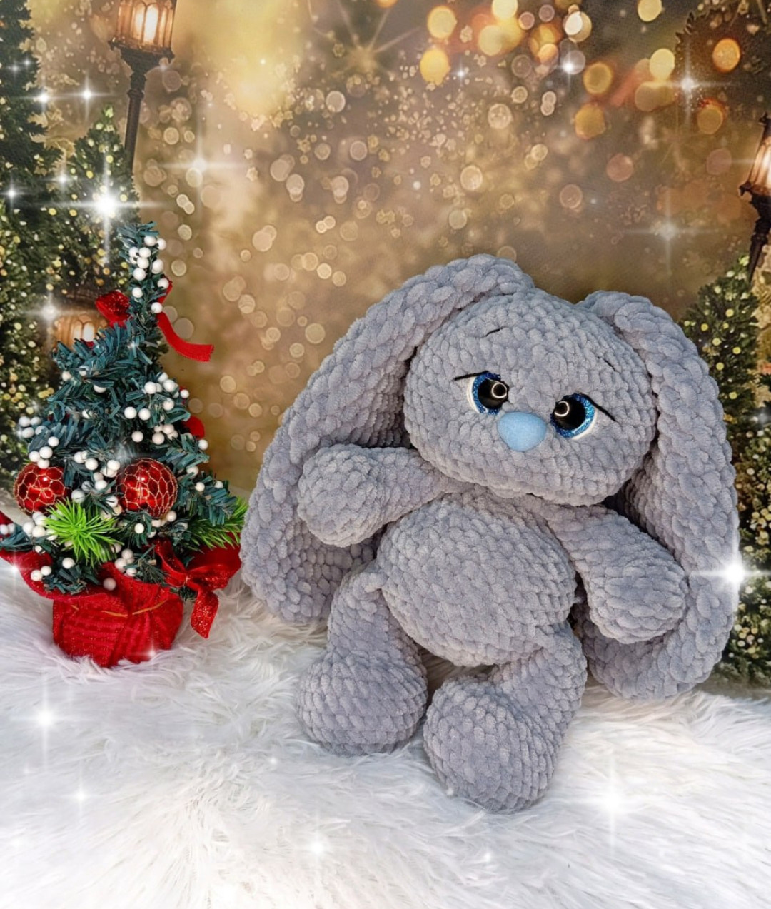 МК Ушастик Зайка: Схема вязания серой зайки крючком