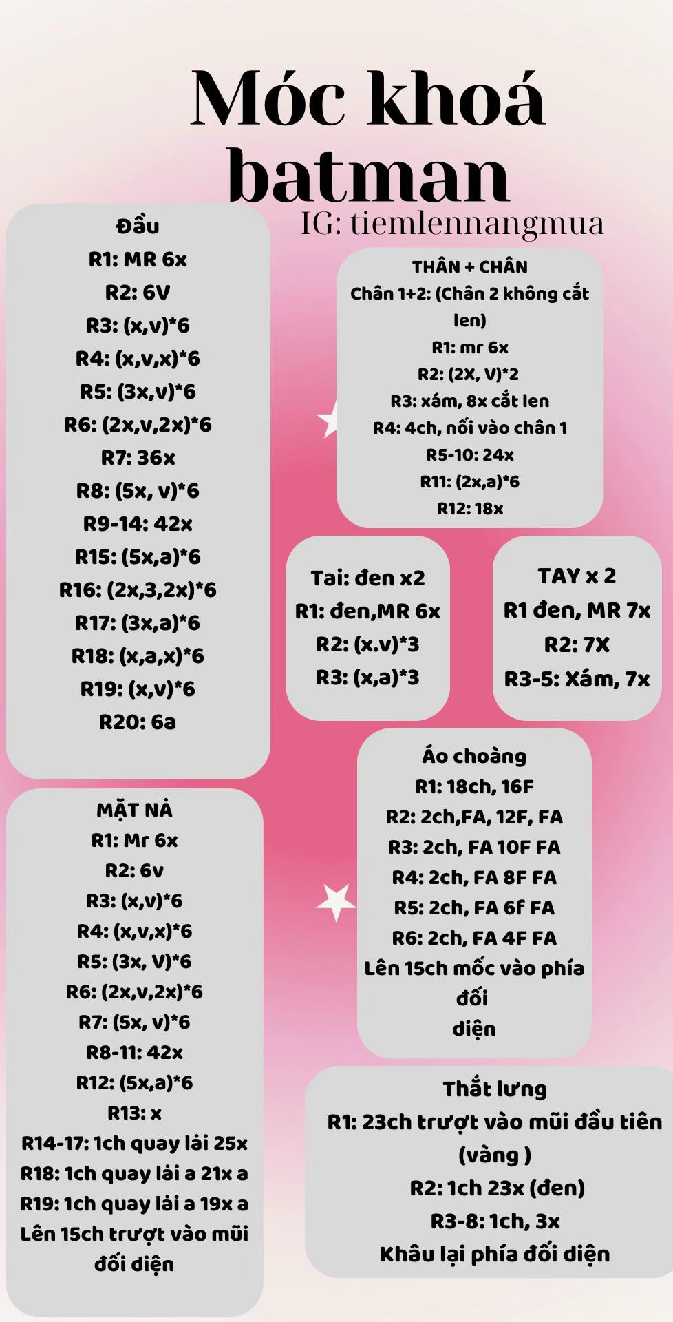 Móc khoá Batman - Hướng dẫn chi tiết từng bước