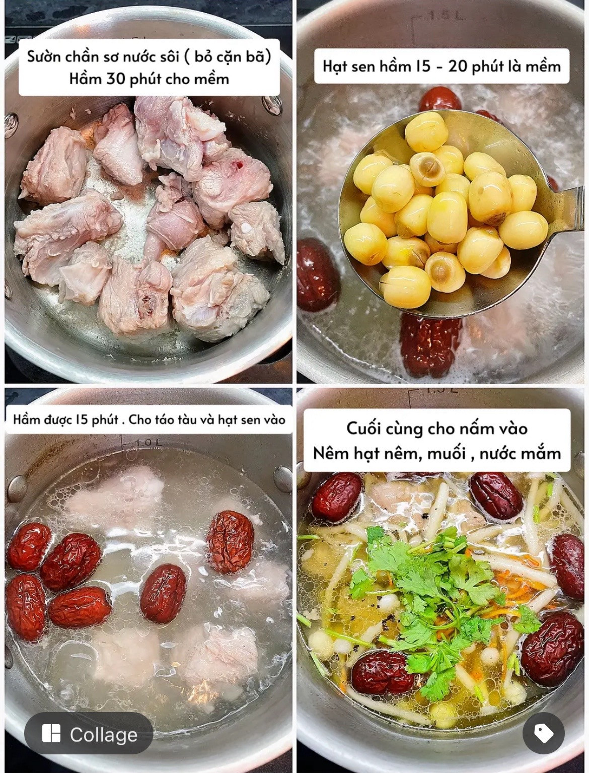 Món Canh Bồi Bổ Sức Khoẻ: Sườn Hầm Hạt Sen Táo Tàu