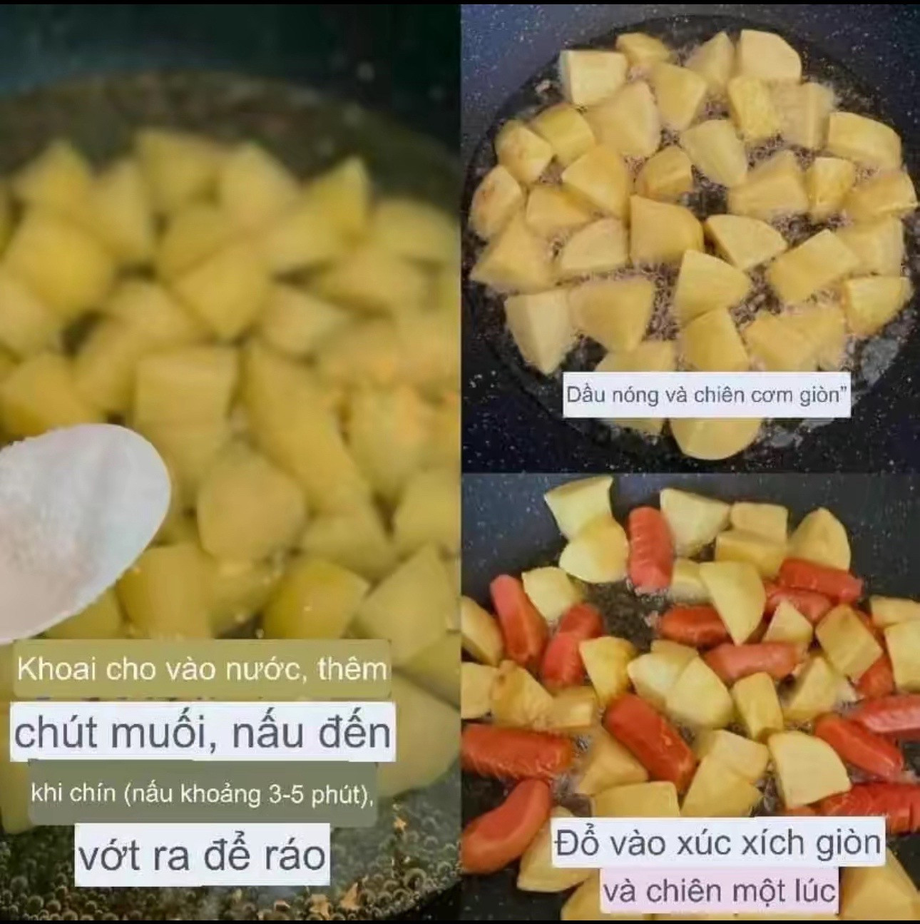 Món khoai tây chiên giòn kết hợp xúc xích nướng thơm lừng, tẩm gia vị đậm đà