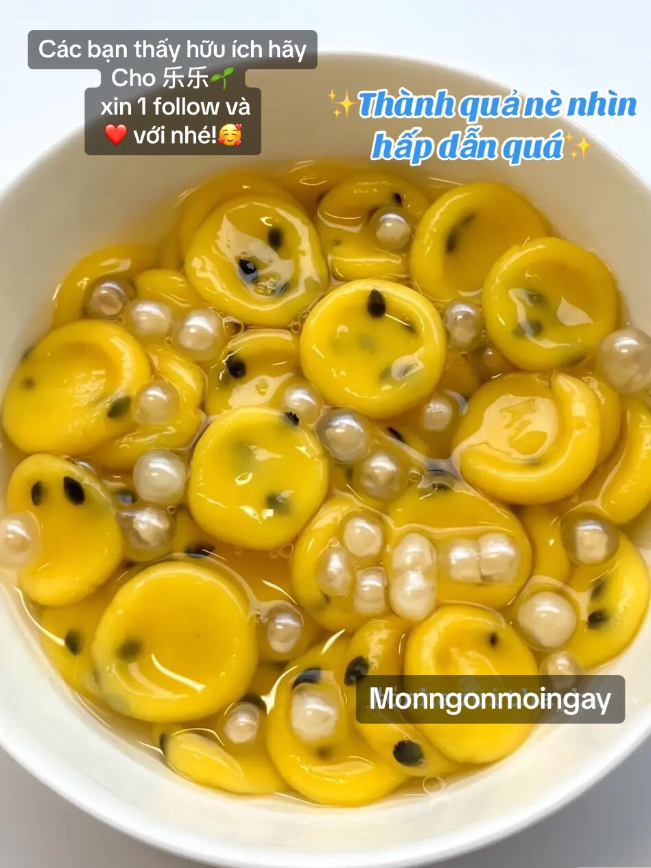 Món tráng miệng Chanh dây giải khát cực đã với bột năng và trân châu