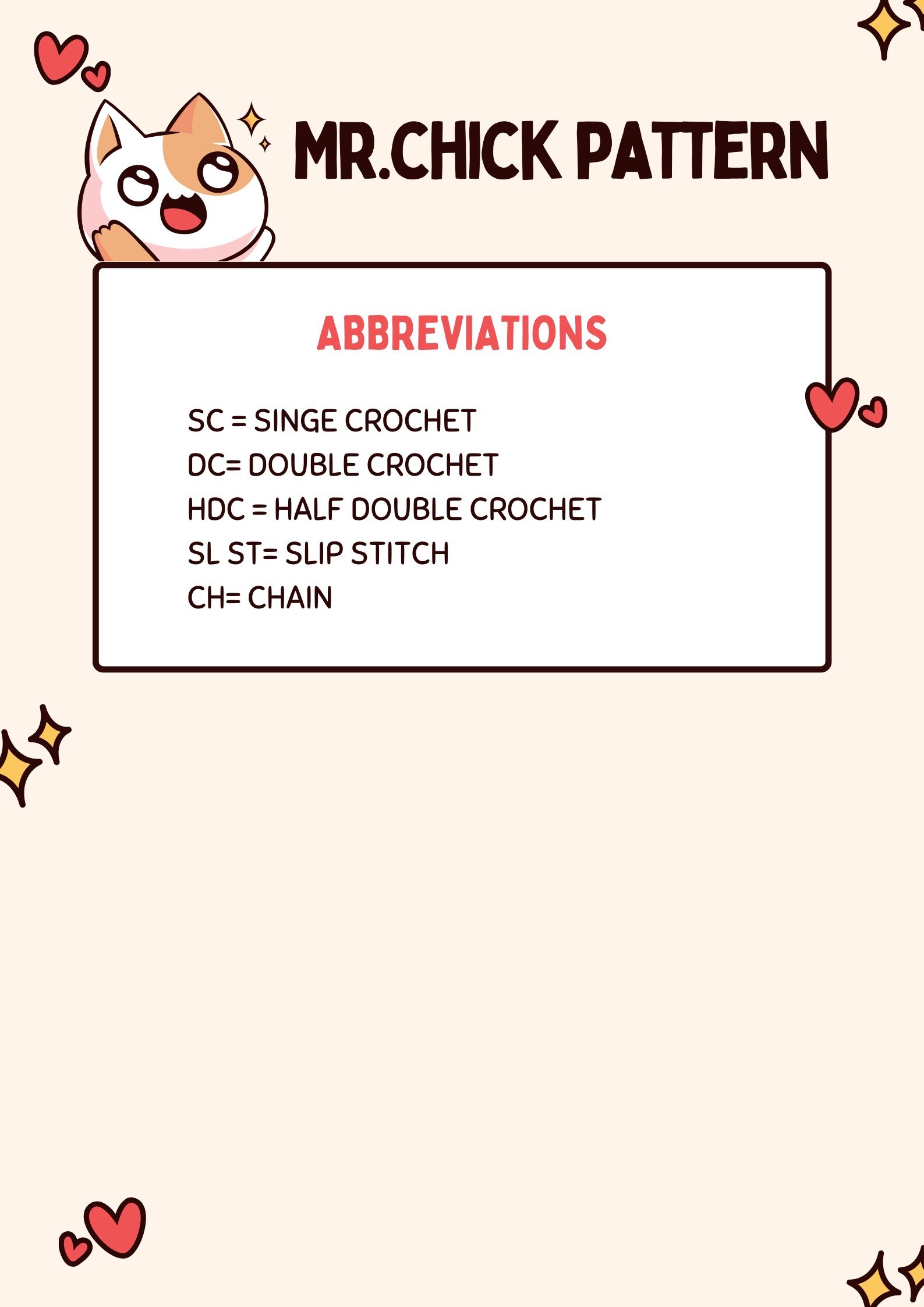 Mr. Chick Amigurumi Crochet Pattern Tutorial