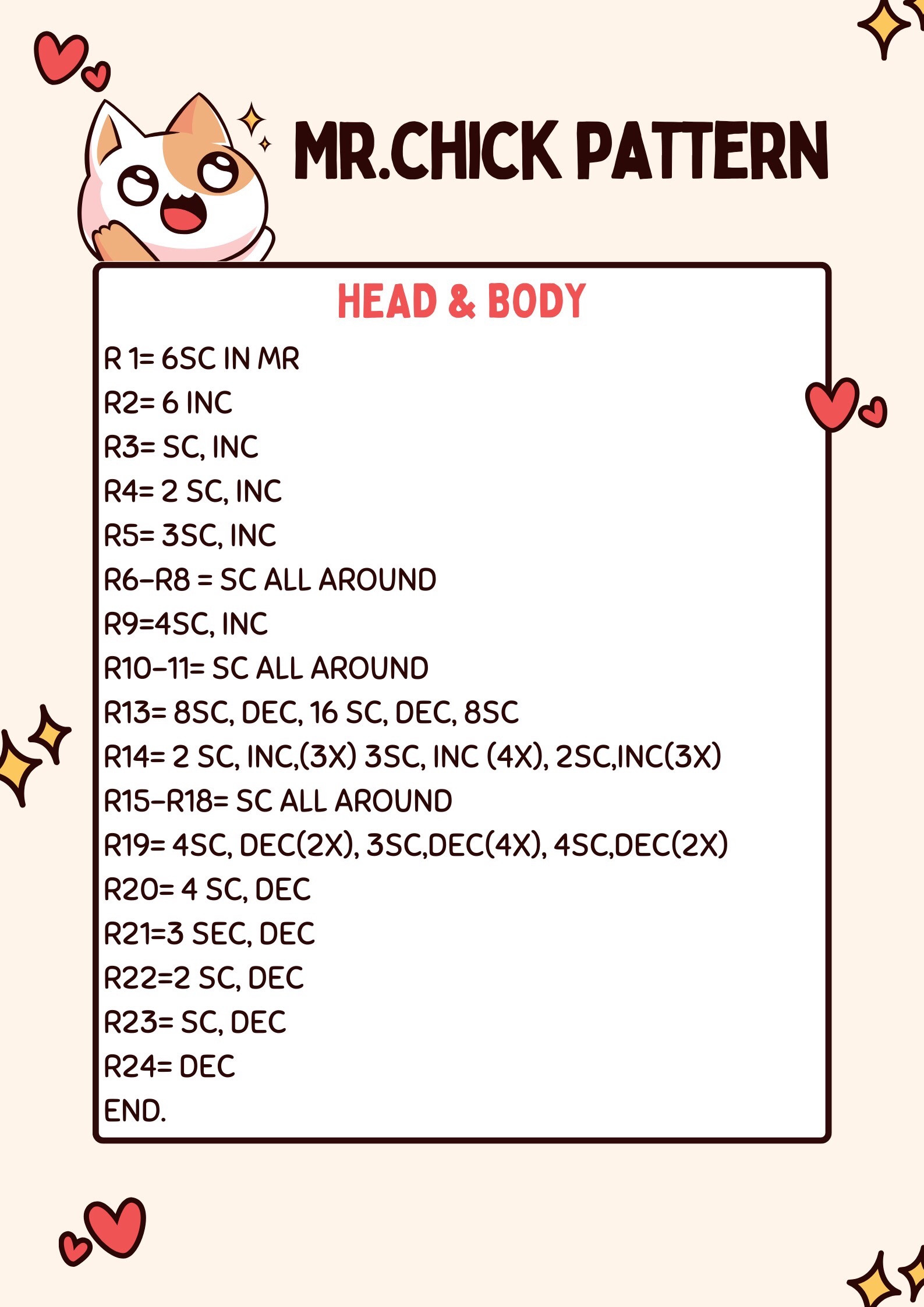 Mr. Chick Amigurumi Crochet Pattern Tutorial