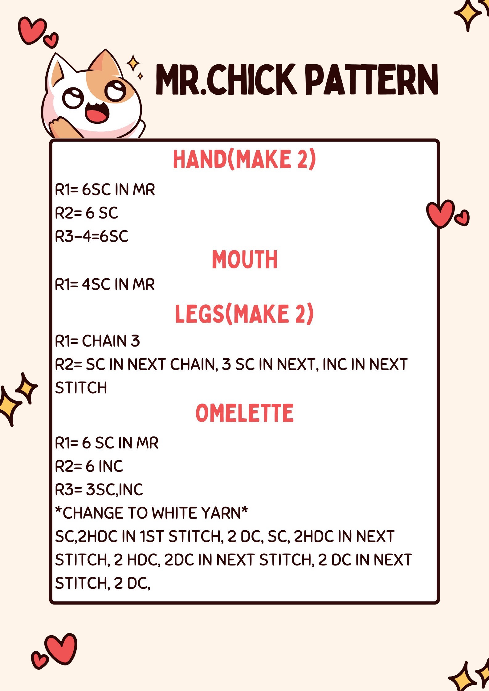 Mr. Chick Amigurumi Crochet Pattern Tutorial