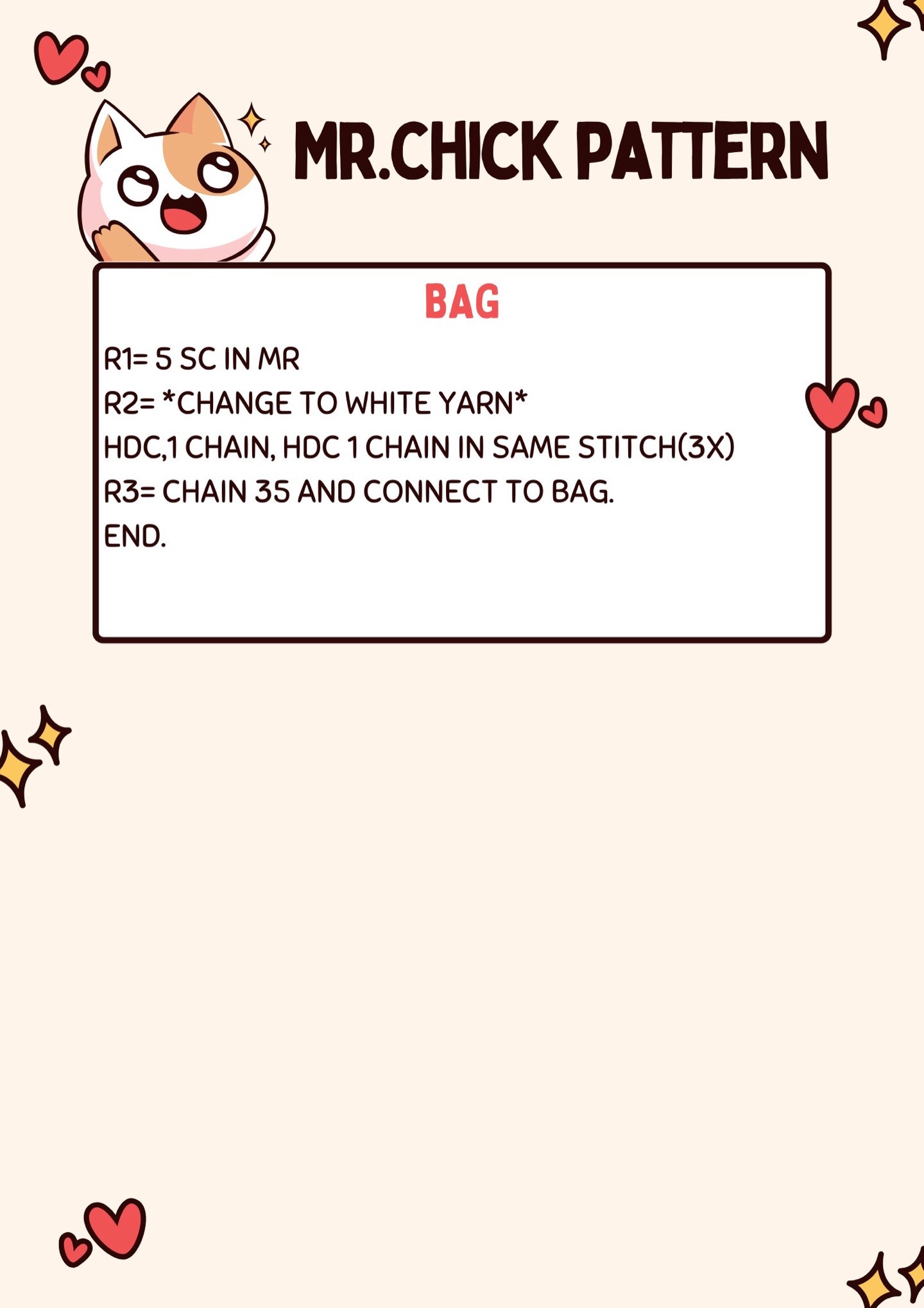 Mr. Chick Amigurumi Crochet Pattern Tutorial