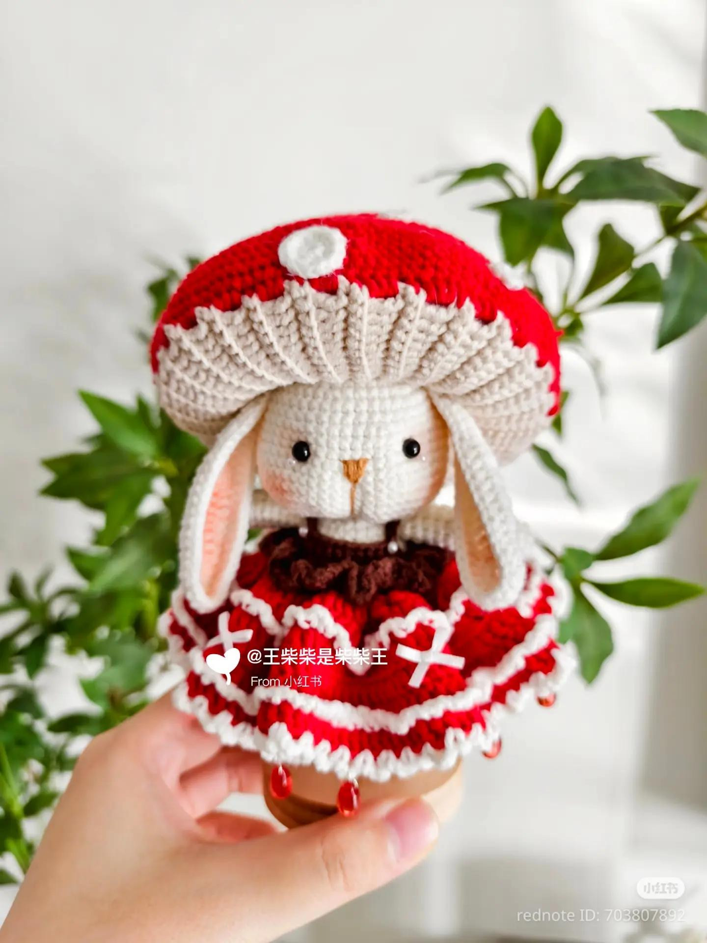 Mushroom Bunny Crochet Doll Tutorial Pattern