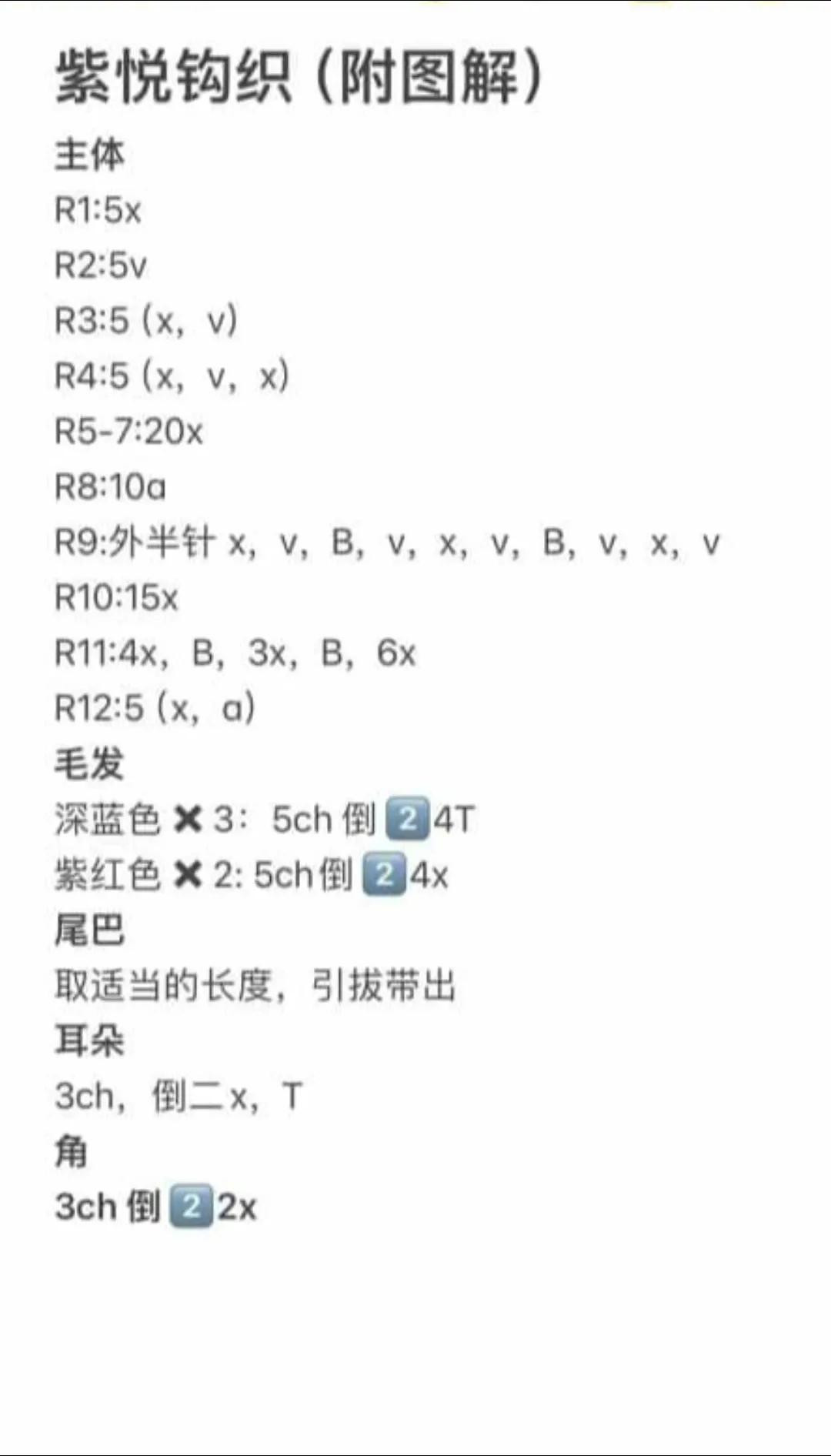 My Little Pony Amigurumi Keychains Pattern Chart