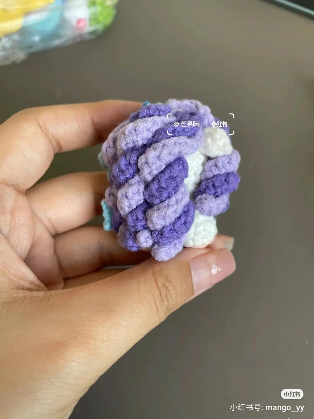 My Little Pony Rarity Amigurumi Crochet Pattern: Purple Hair and Blue Flowers Doll Chart