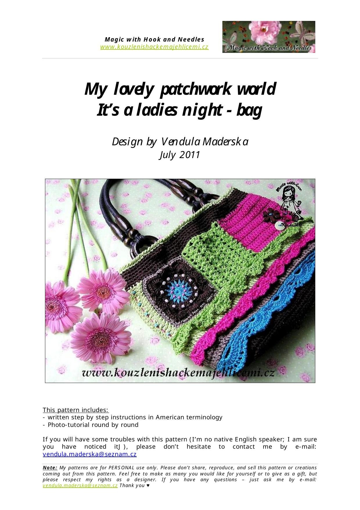My Lovely Patchwork World: It's a Ladies Night Bag - Crochet Pattern