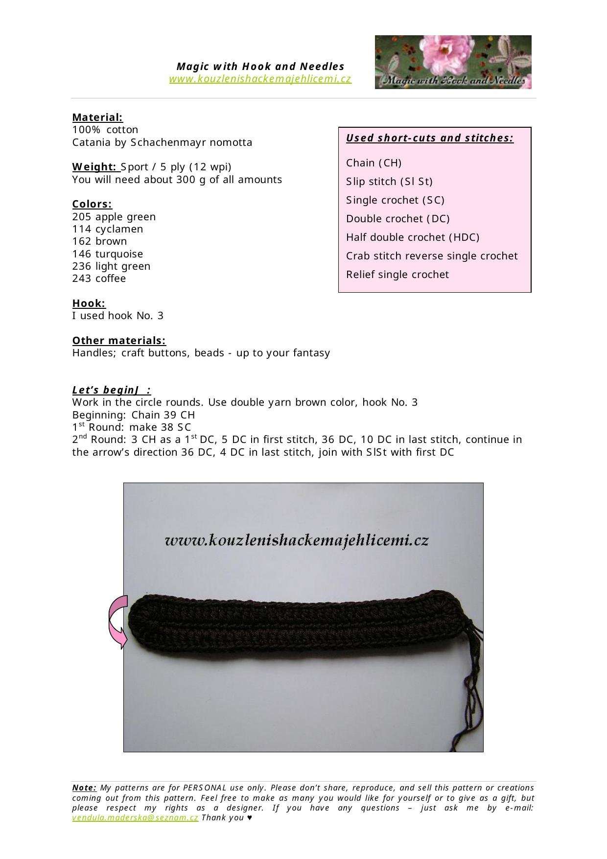 My Lovely Patchwork World: It's a Ladies Night Bag - Crochet Pattern