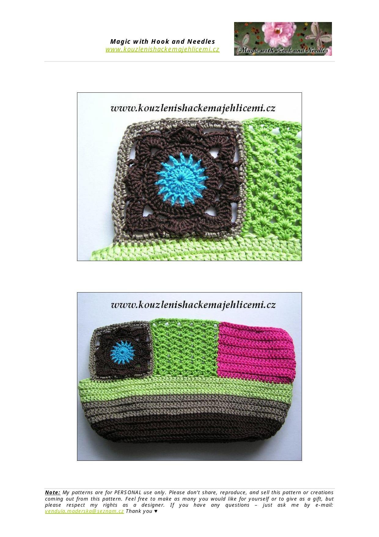 My Lovely Patchwork World: It's a Ladies Night Bag - Crochet Pattern