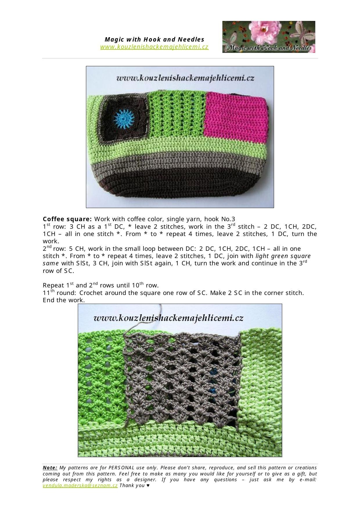 My Lovely Patchwork World: It's a Ladies Night Bag - Crochet Pattern