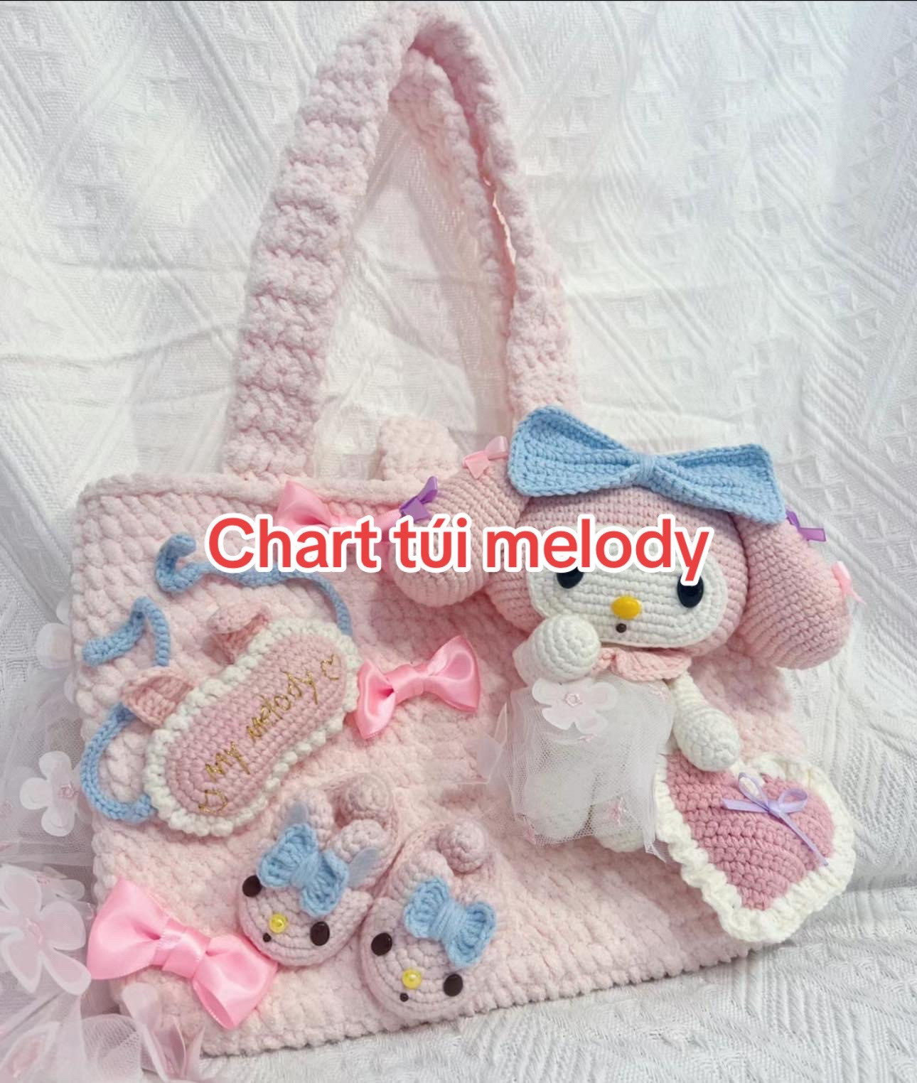 My Melody Crochet Tote Bag and Doll Chart Pattern