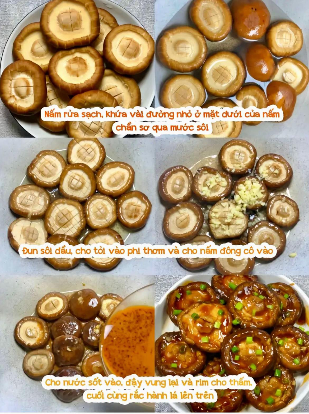 Nấm đông cô sốt nước tương thơm ngon đậm vị, thanh ngọt siêu đưa cơm