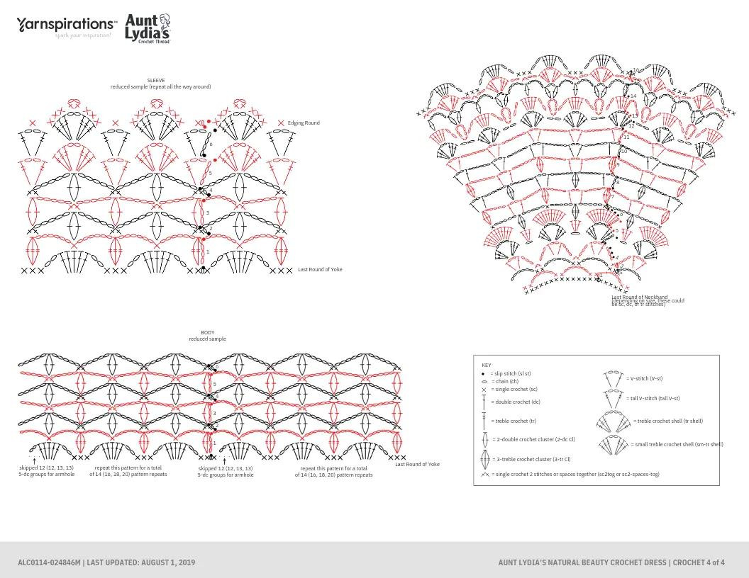 Natural Beauty Crochet Dress Pattern Chart and Instructions