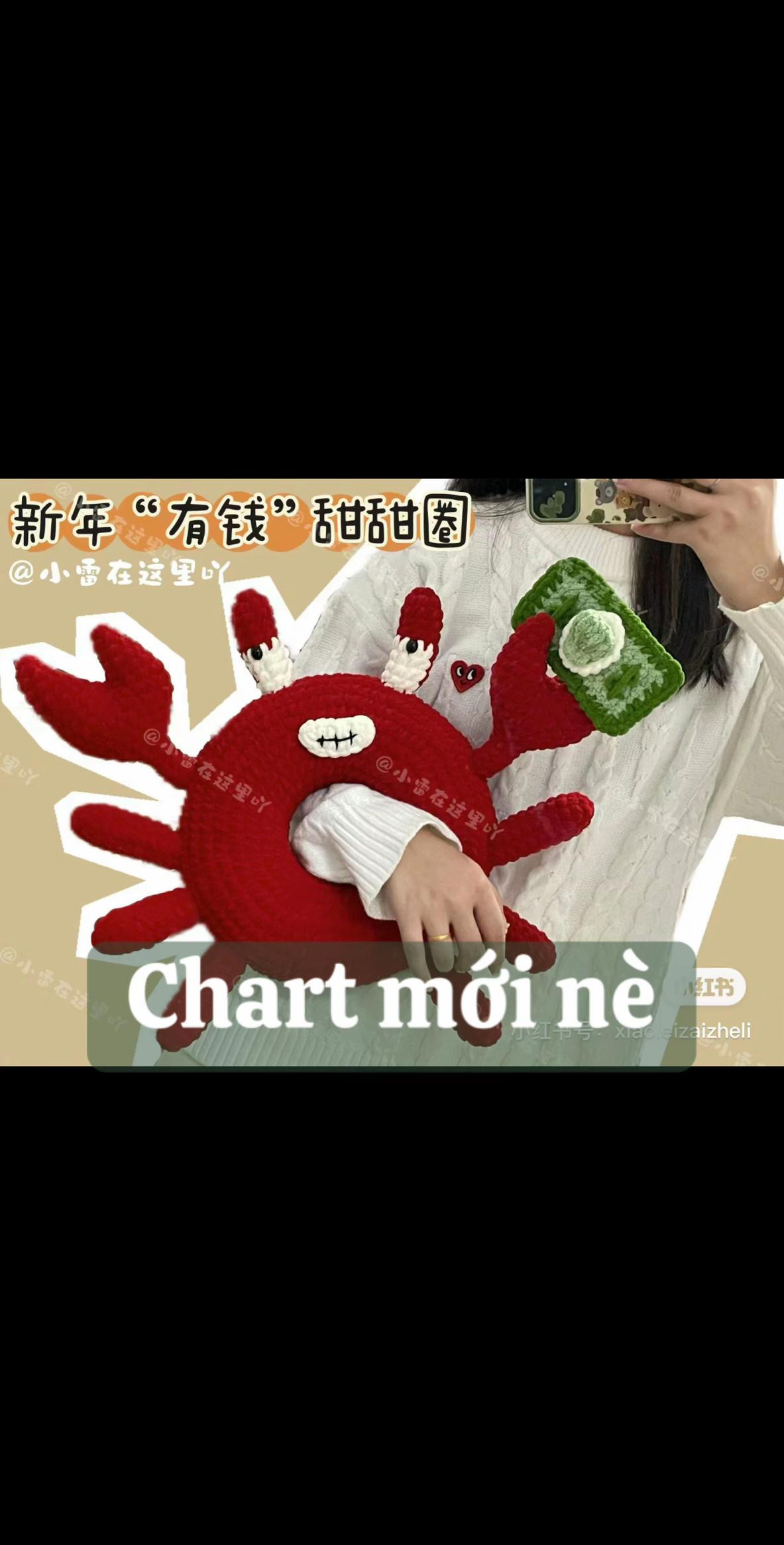 New Year Lucky Money Crab Crochet Bag Pattern Chart