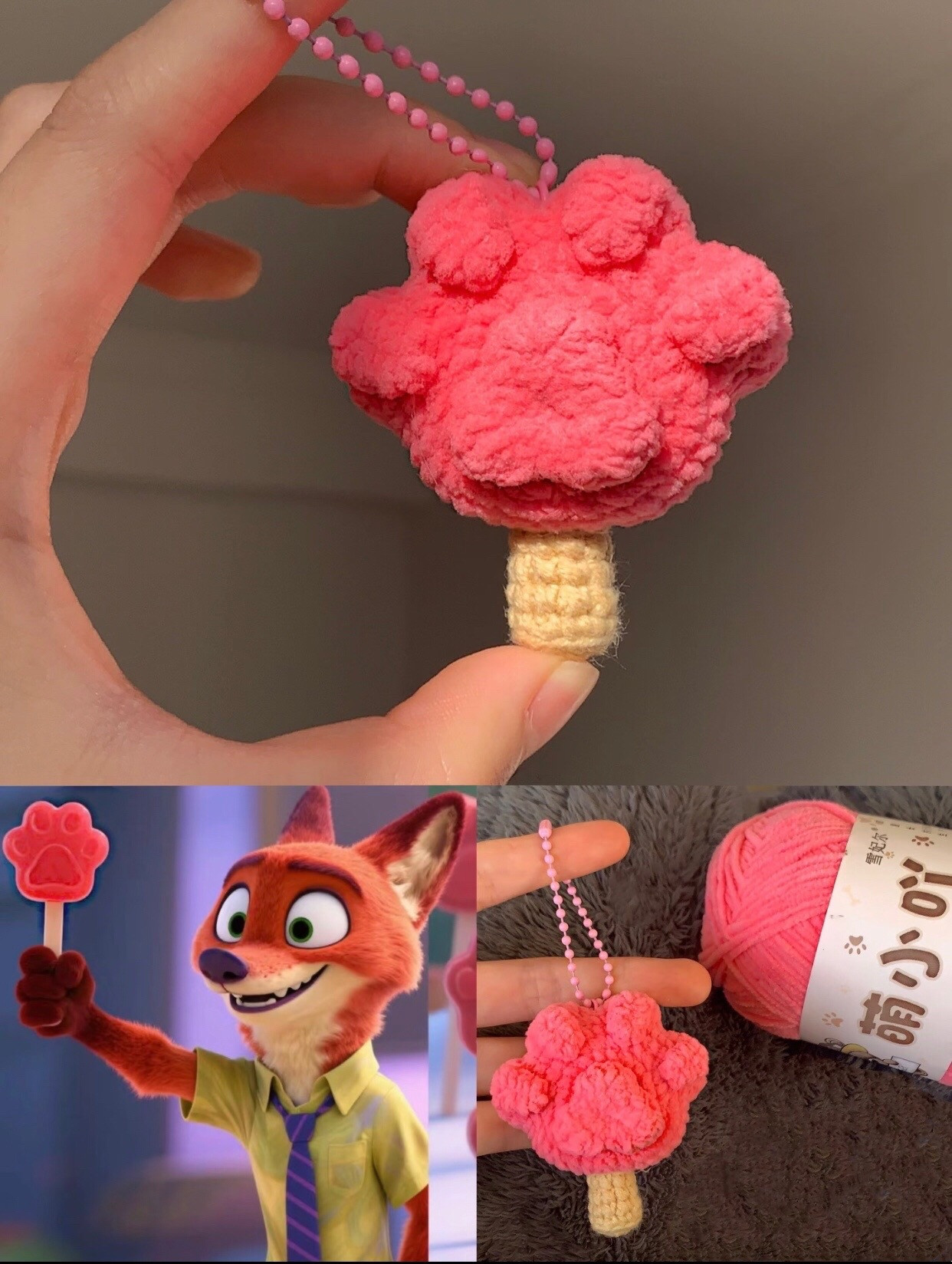Nick Wilde's Paw-sicle Popsicles crochet pattern
