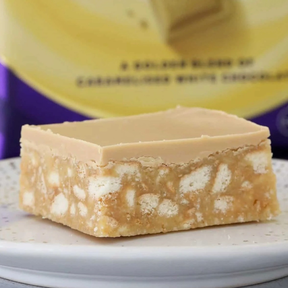 No Bake Caramel Hedgehog Slice with Crushed Biscuits and Caramilk Chocolate Topping