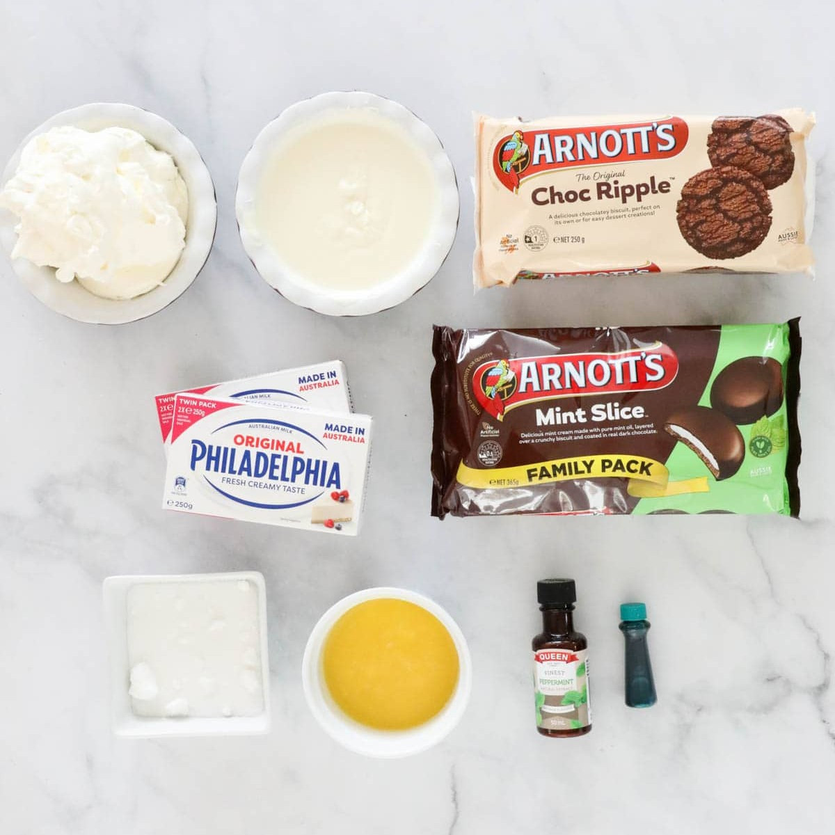 No-Bake Mint Slice Peppermint Cheesecake with Arnott's Biscuits