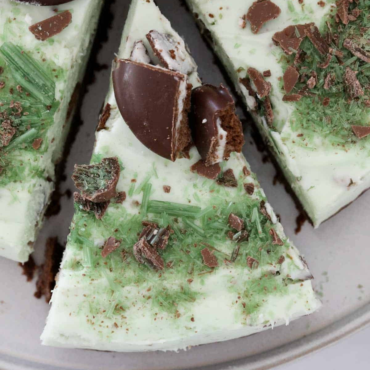 No-Bake Mint Slice Peppermint Cheesecake with Arnott's Biscuits