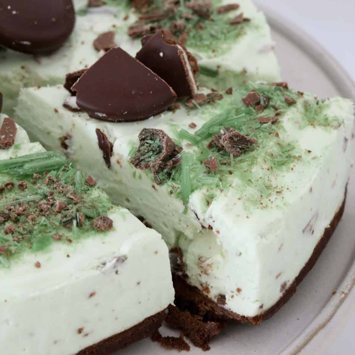 No-Bake Mint Slice Peppermint Cheesecake with Arnott's Biscuits