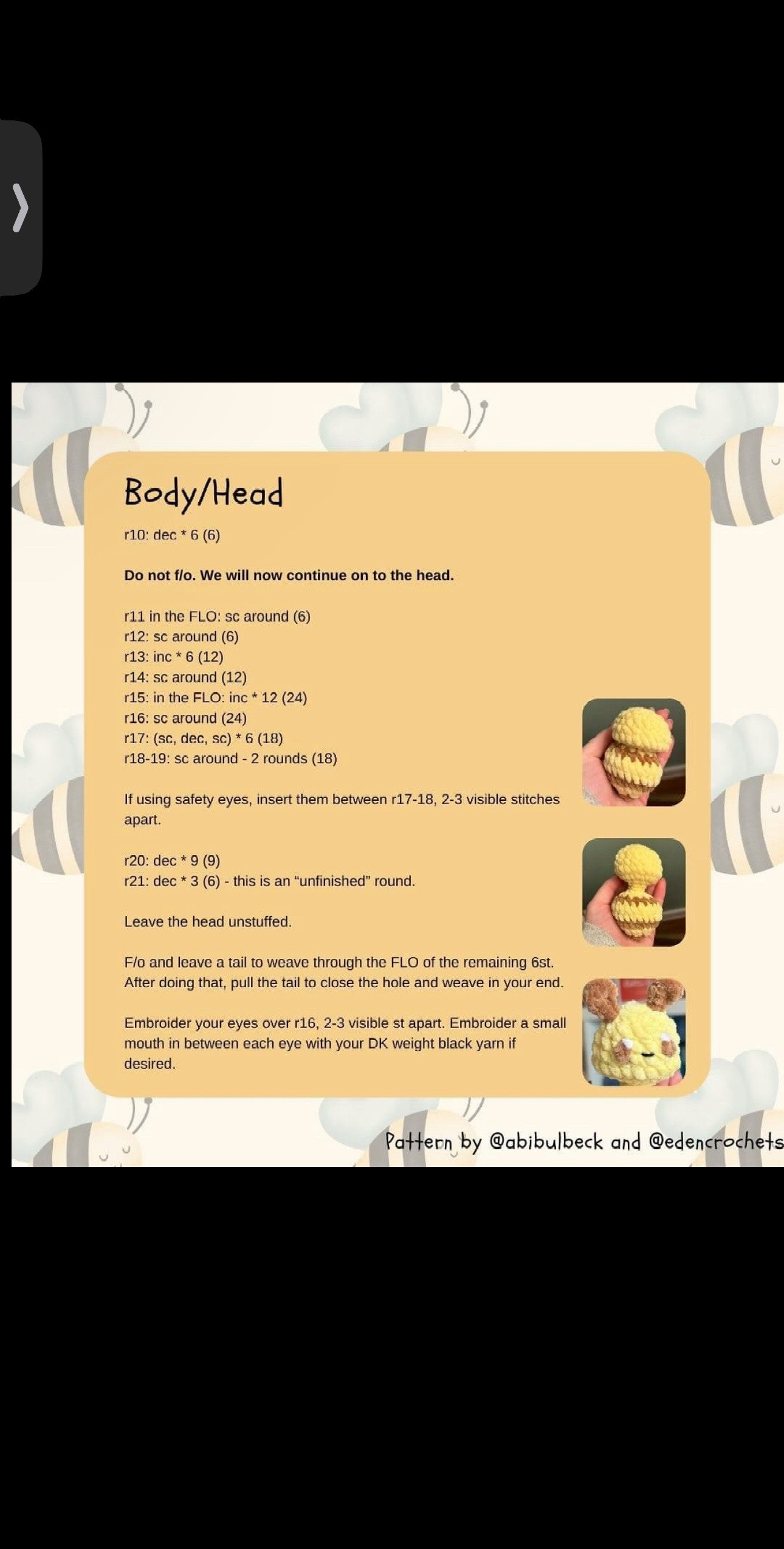 No-Sew Bee Pop-It Amigurumi Crochet Pattern Tutorial