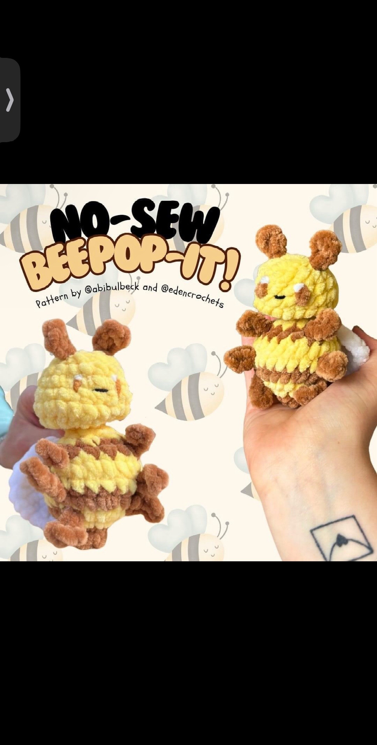 No-Sew Bee Pop-It Amigurumi Crochet Pattern Tutorial