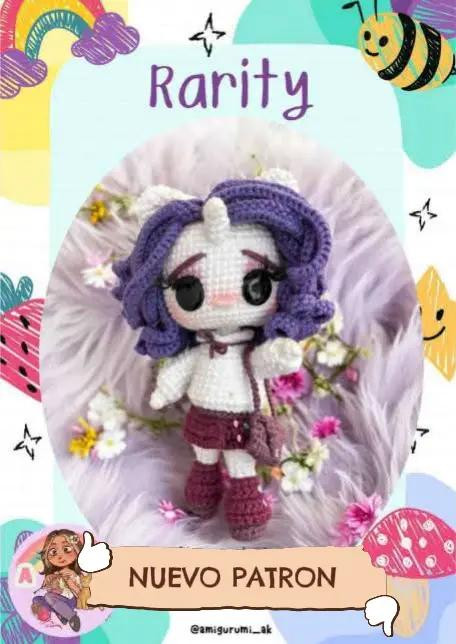 Nuevo Patron Amigurumi Rarity Unicornio