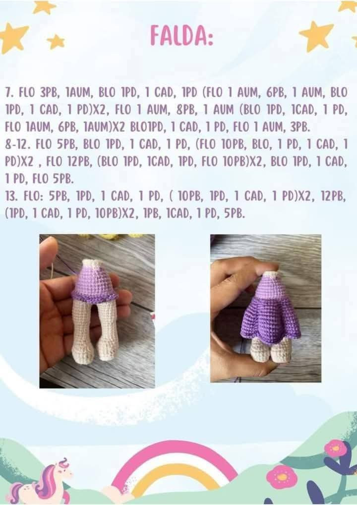 Nuevo Patrón Gratis: Búp bê Rapunzel móc len Amigurumi
