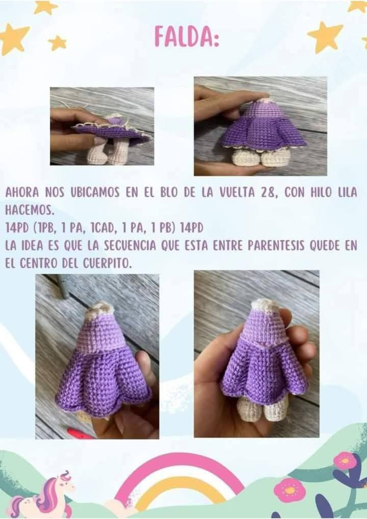 Nuevo Patrón Gratis: Búp bê Rapunzel móc len Amigurumi