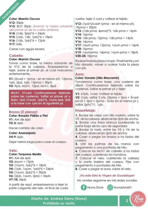 Nuevo Patrón Gratuito: Virgen de Guadalupe Amigurumi