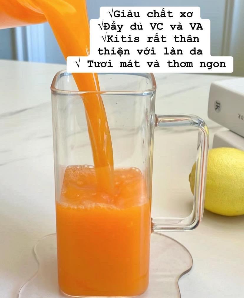 Nước ép cà rốt táo chanh gừng giàu chất xơ, Vitamin C và A tốt cho làn da