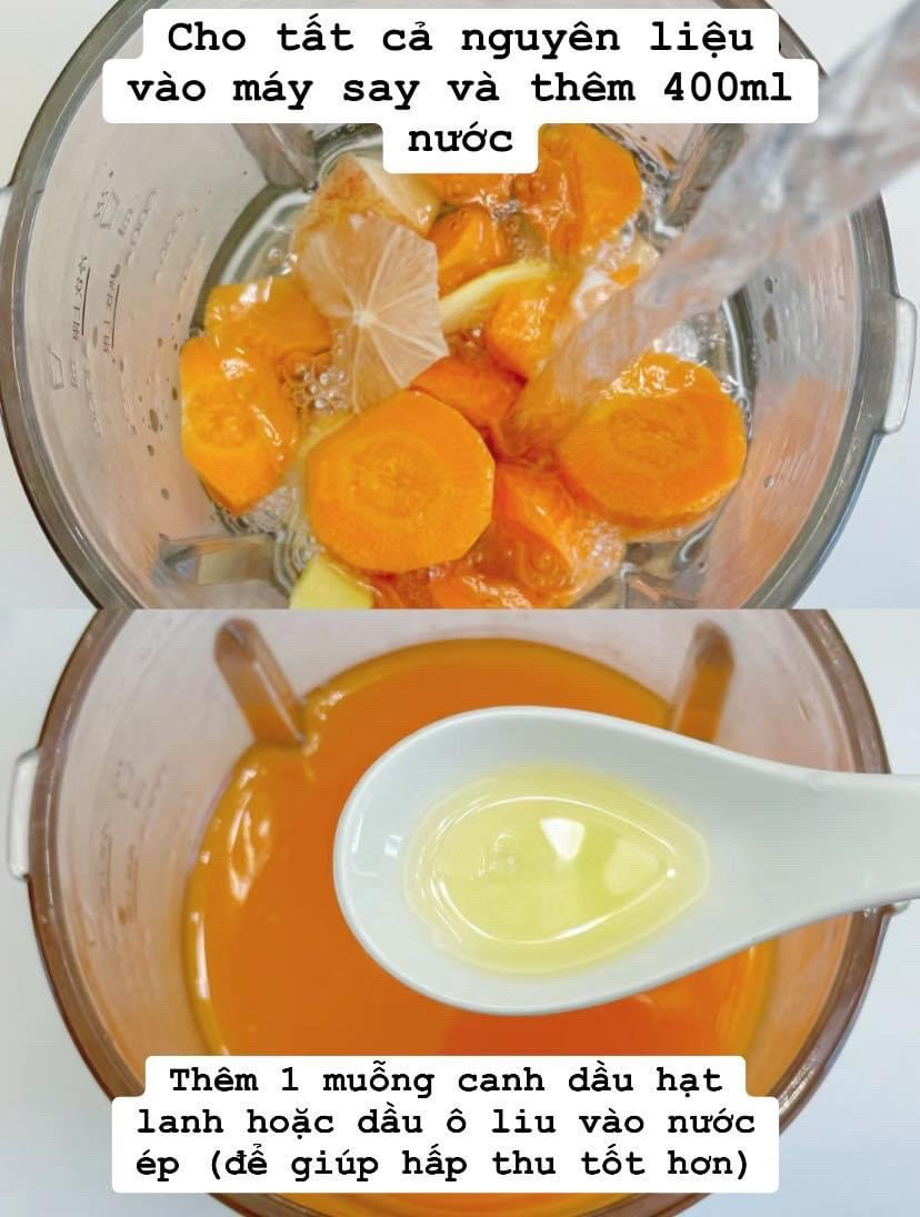 Nước ép cà rốt táo chanh gừng giàu chất xơ, Vitamin C và A tốt cho làn da