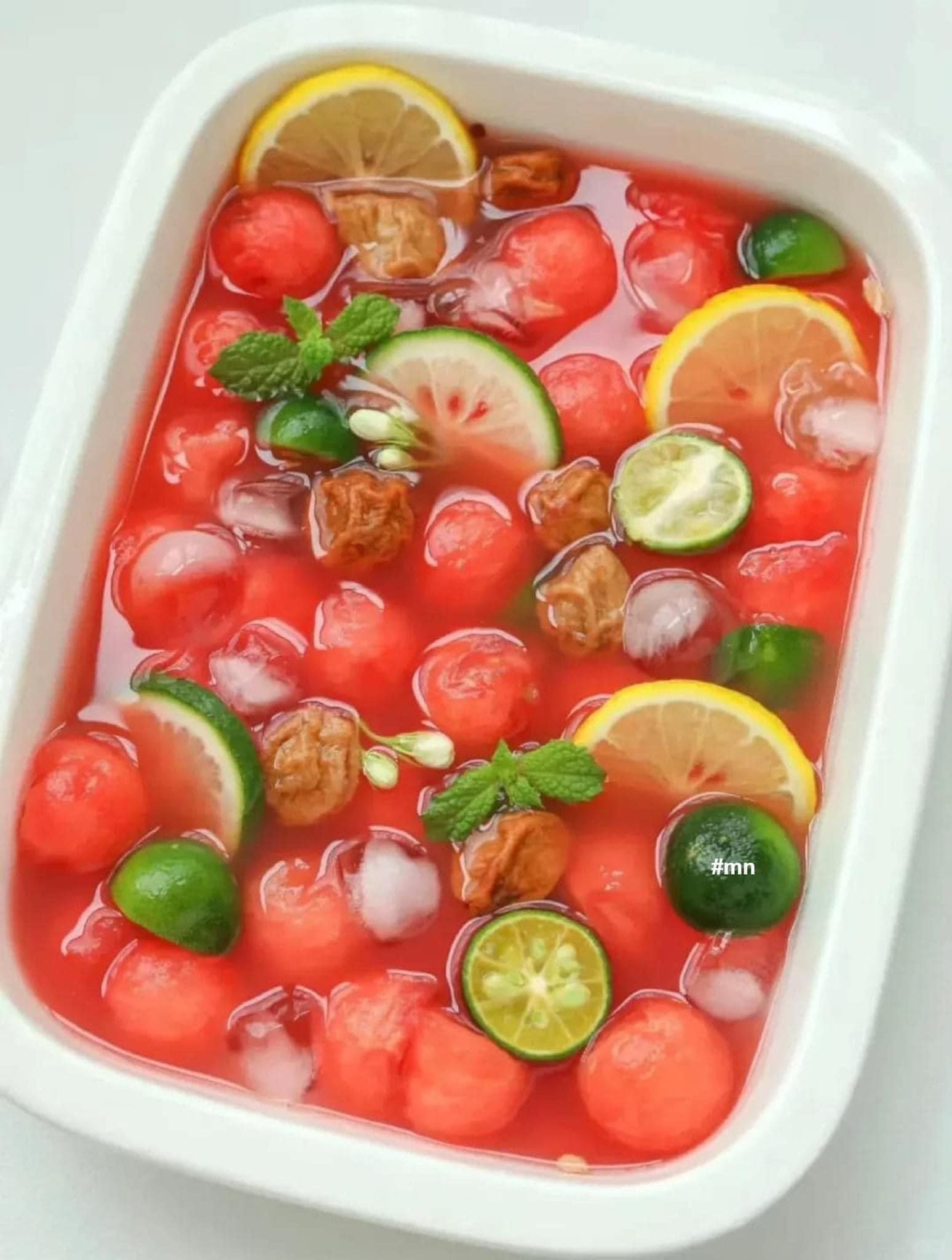 Nước mát dưa hấu hoa nhài giải khát mùa hè với ô mai và chanh