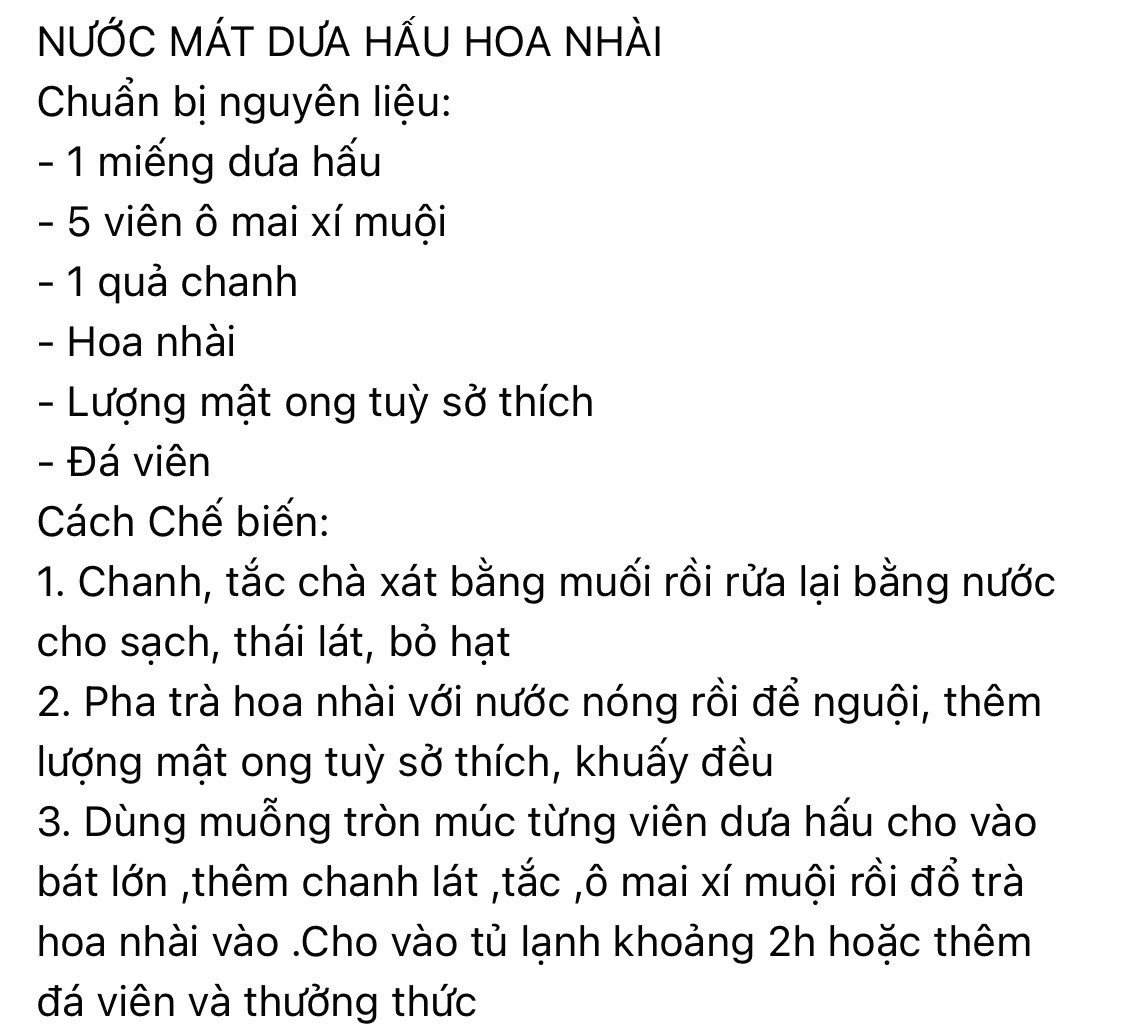 Nước mát dưa hấu hoa nhài giải khát mùa hè với ô mai và chanh