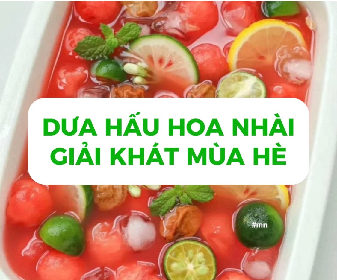 Nước mát dưa hấu hoa nhài giải khát mùa hè với ô mai và chanh
