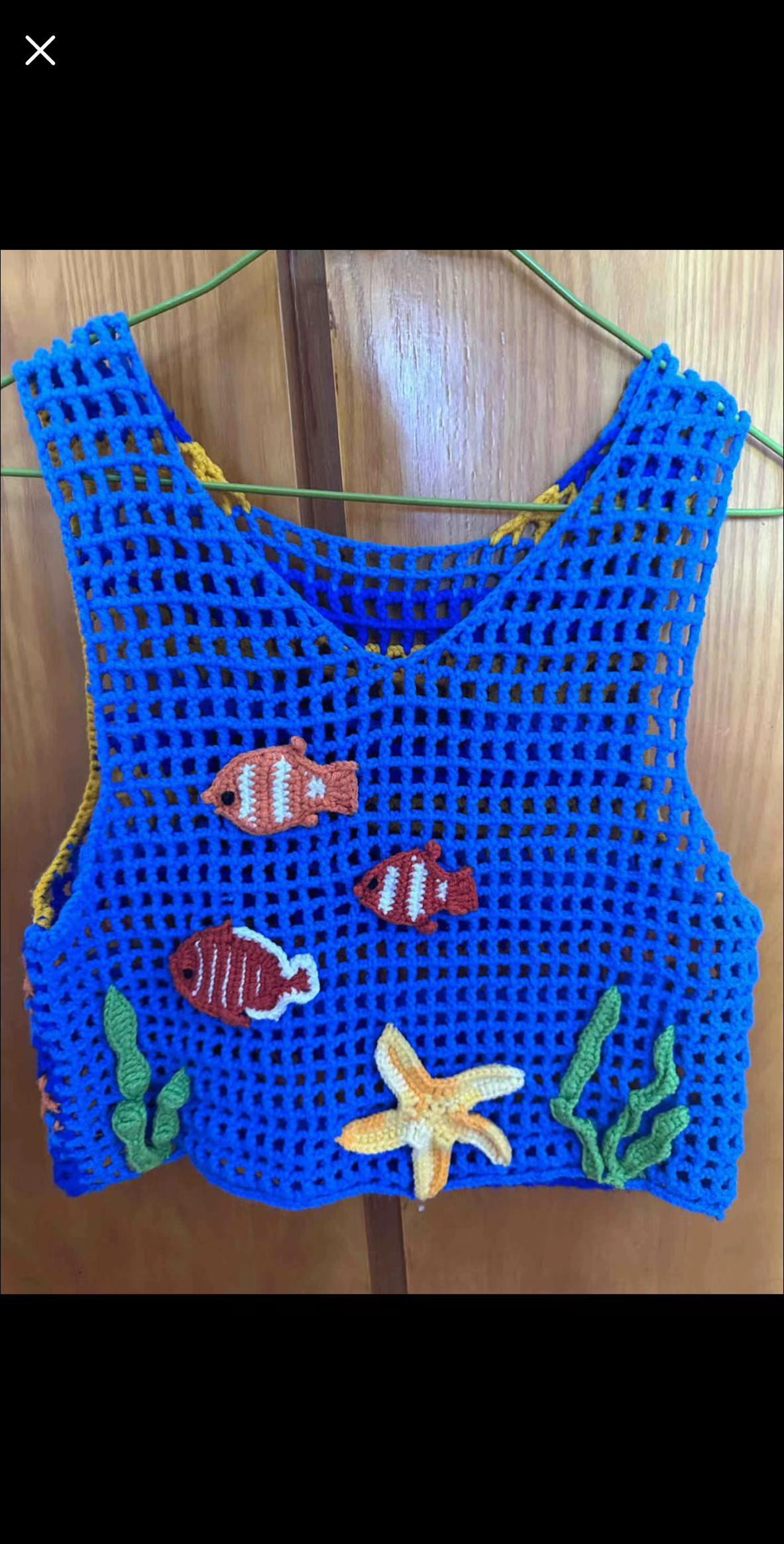 Ocean Animal Baby Crochet Tank Top with Full Chart and Fish Pattern Instructions