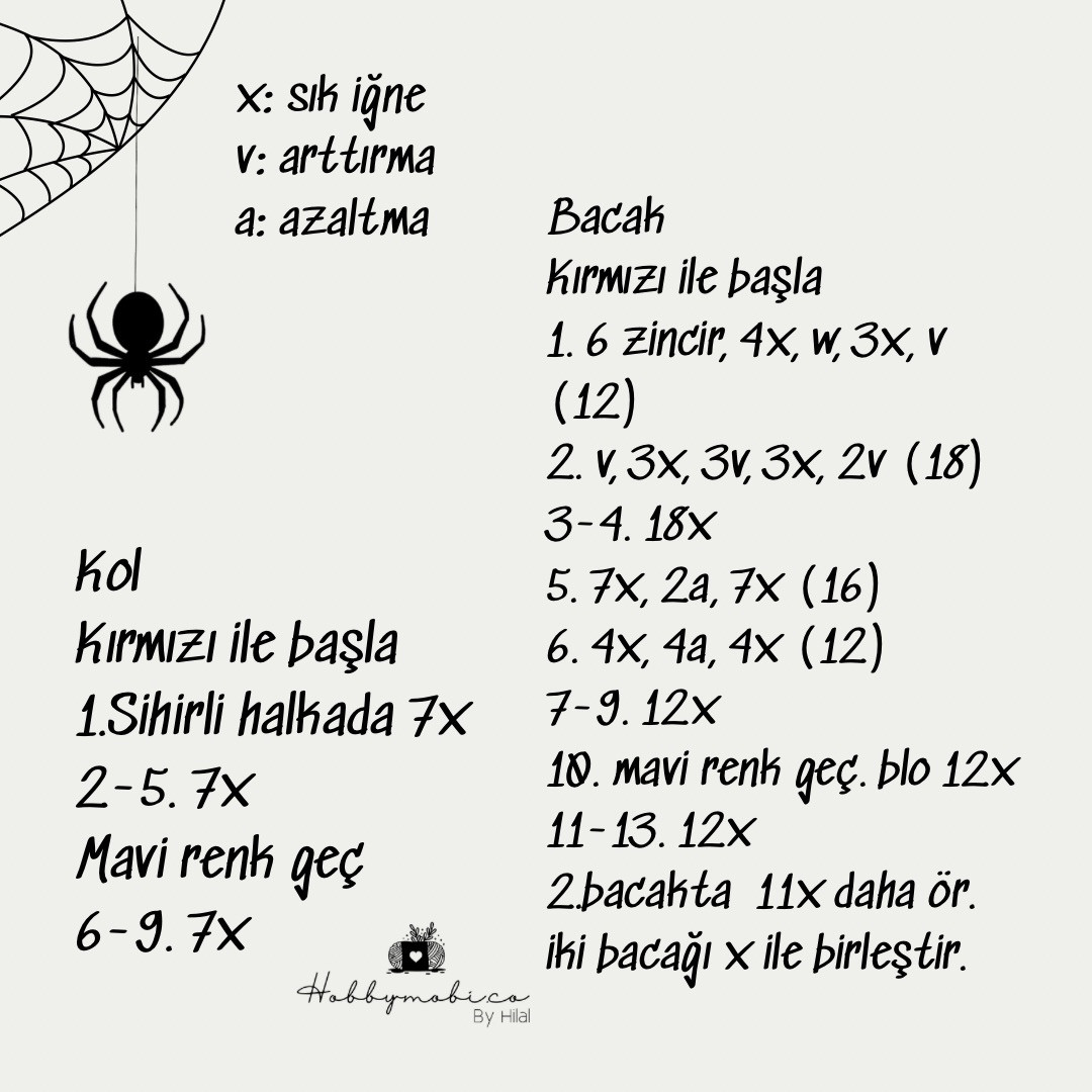 Örümcek Adam Ücretsiz Amigurumi Tarifi - Spiderman Crochet Pattern