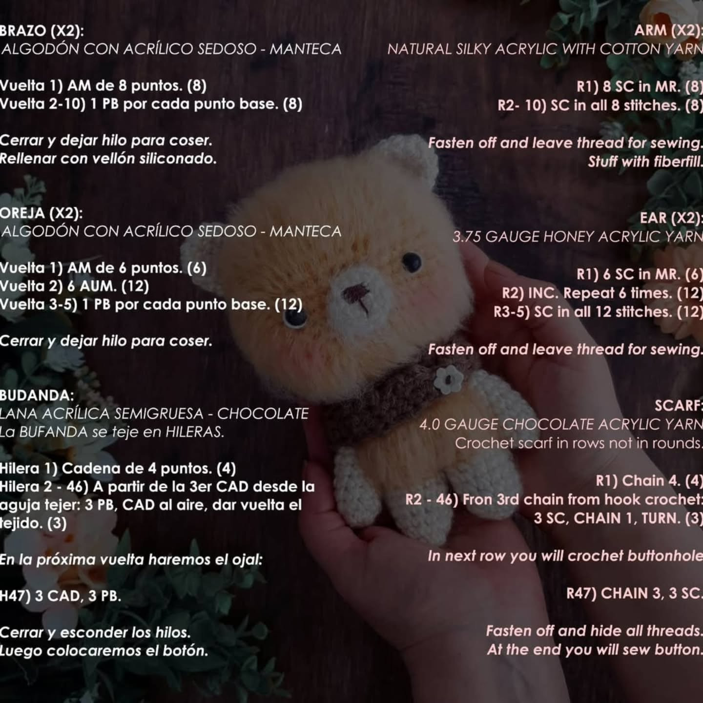 Osito Juampi: Patrón gratuito de oso de peluche tejido a crochet por Vivir Vintage