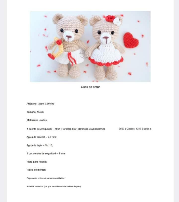 Osos de amor: Tutorial completo para hacer ganchillo