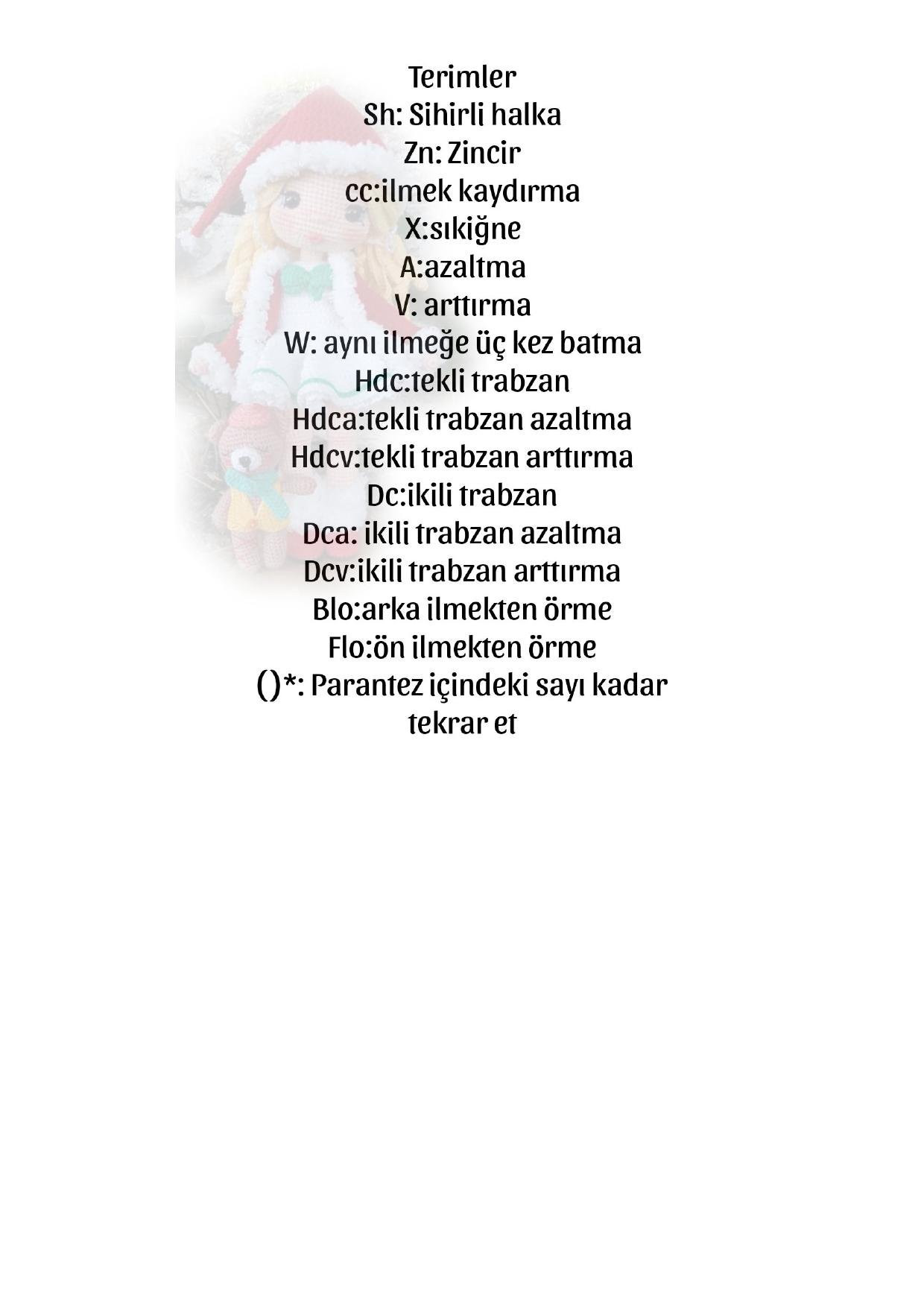 Özge bebek amigurumi tarifi - Noel kıyafetli kız bebek ve gấu bông