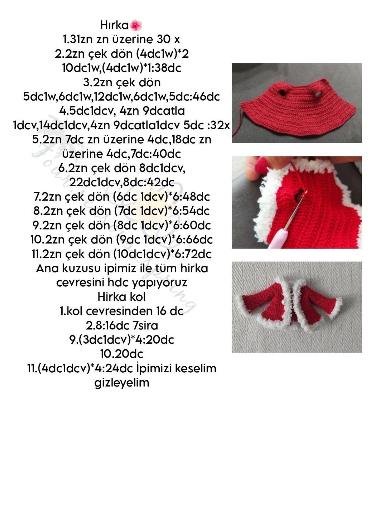 Özge bebek amigurumi tarifi - Noel kıyafetli kız bebek ve gấu bông