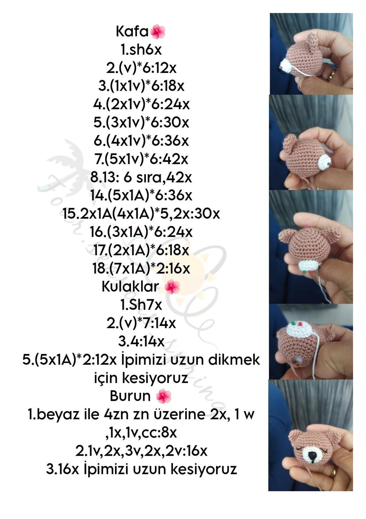 Özge bebek amigurumi tarifi - Noel kıyafetli kız bebek ve gấu bông