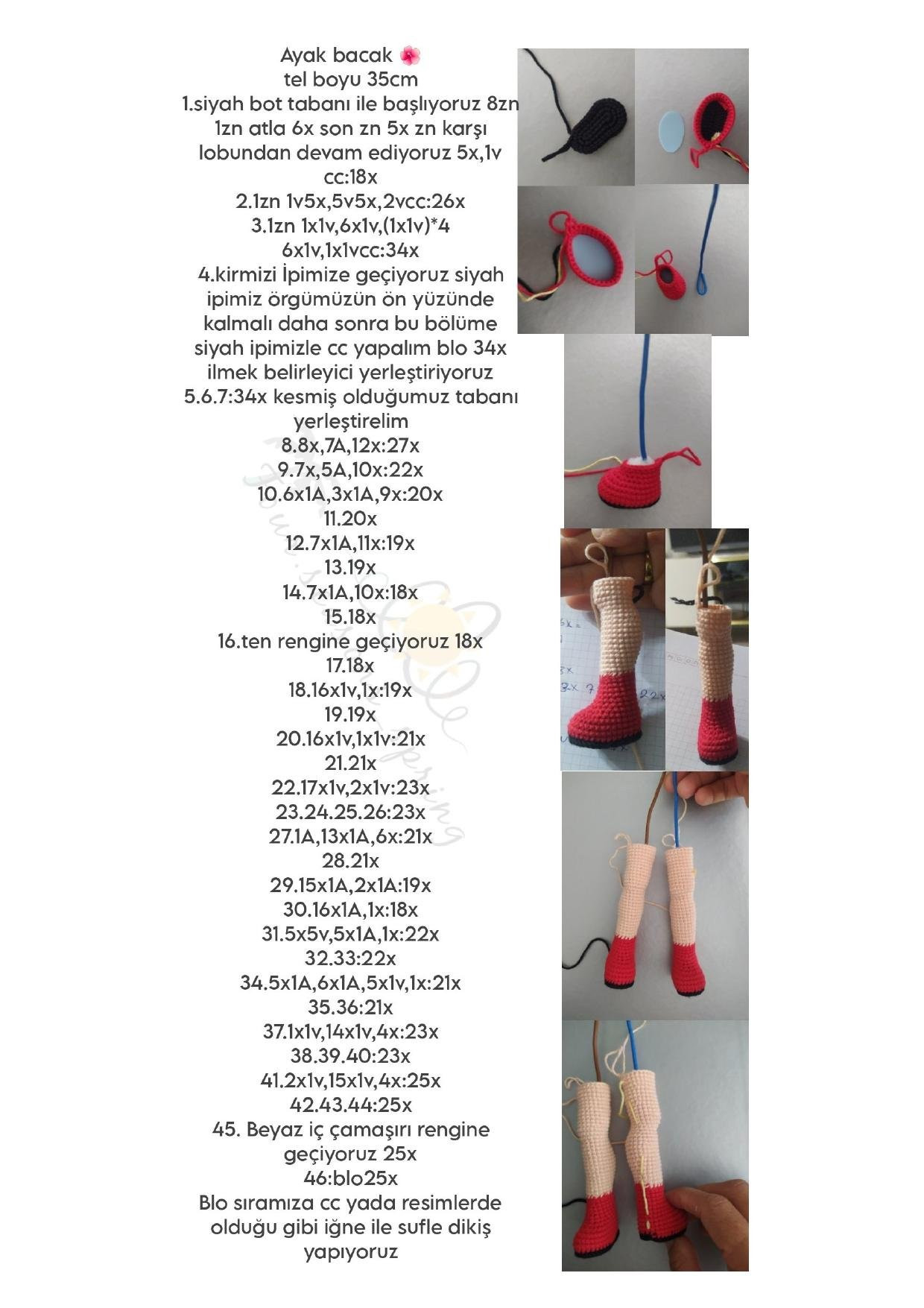 Özge bebek amigurumi tarifi - Noel kıyafetli kız bebek ve gấu bông