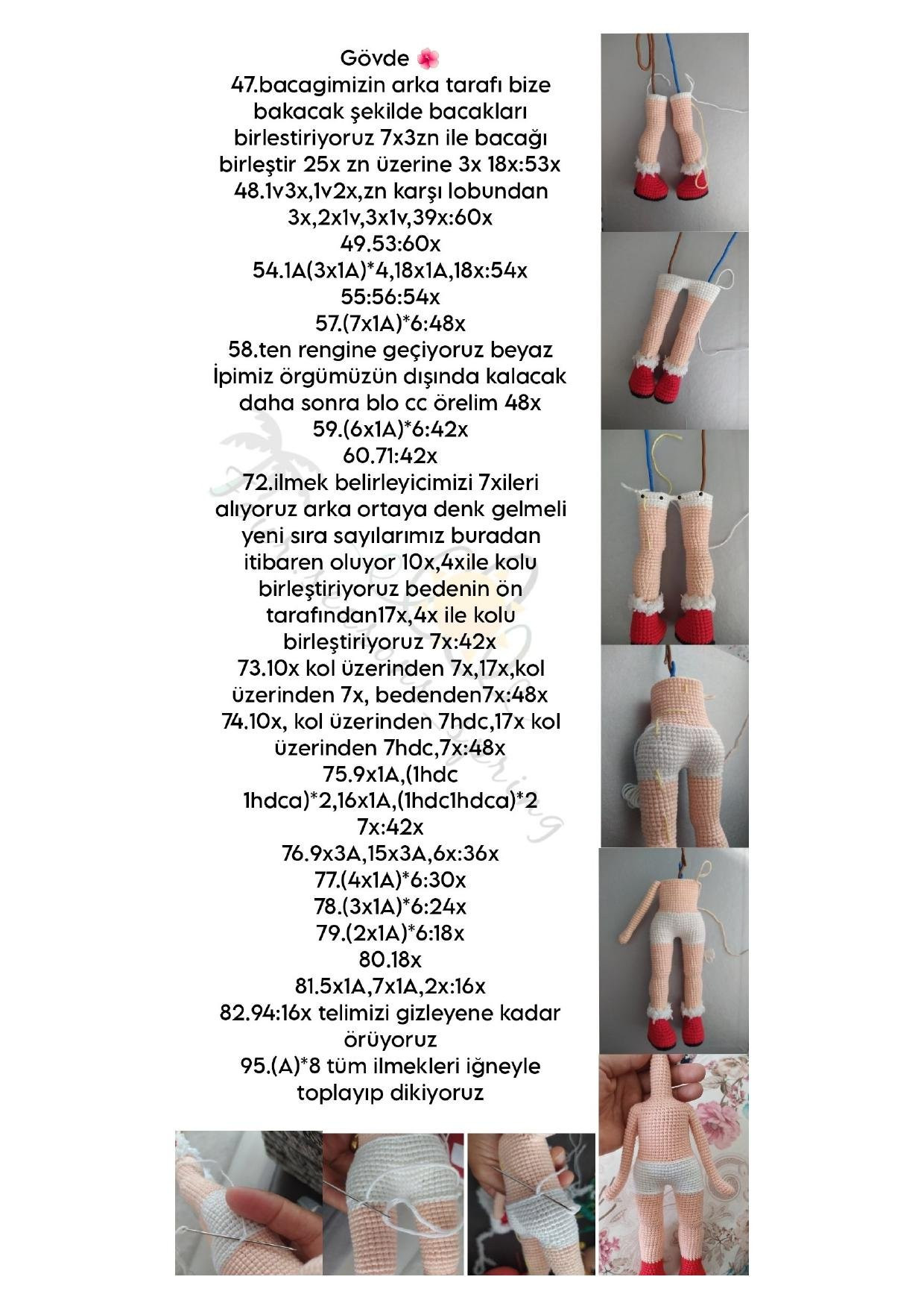 Özge bebek amigurumi tarifi - Noel kıyafetli kız bebek ve gấu bông