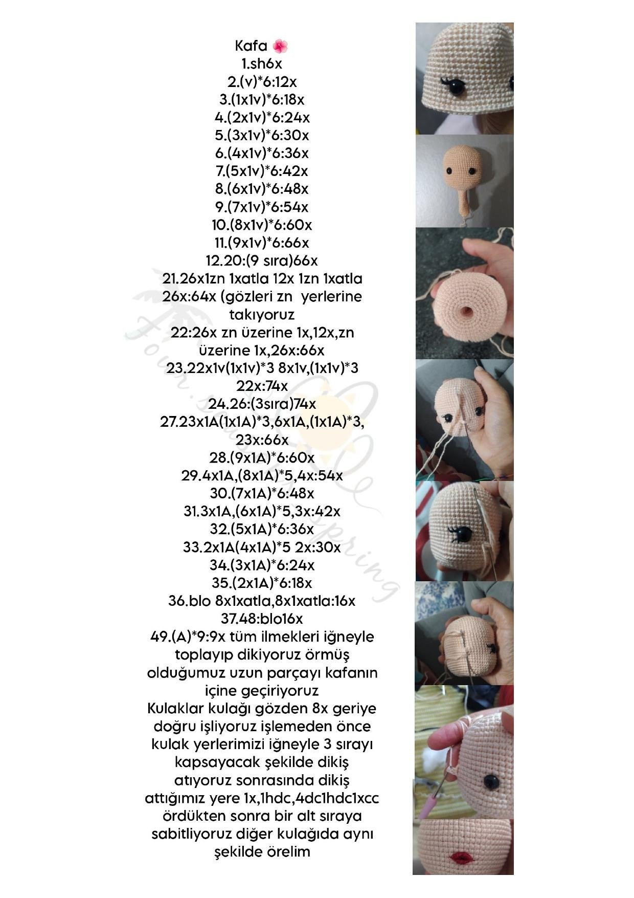 Özge bebek amigurumi tarifi - Noel kıyafetli kız bebek ve gấu bông