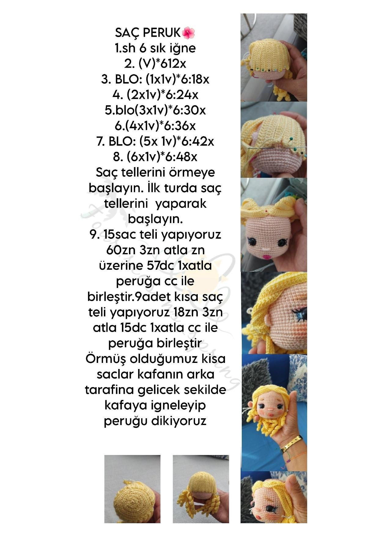 Özge bebek amigurumi tarifi - Noel kıyafetli kız bebek ve gấu bông